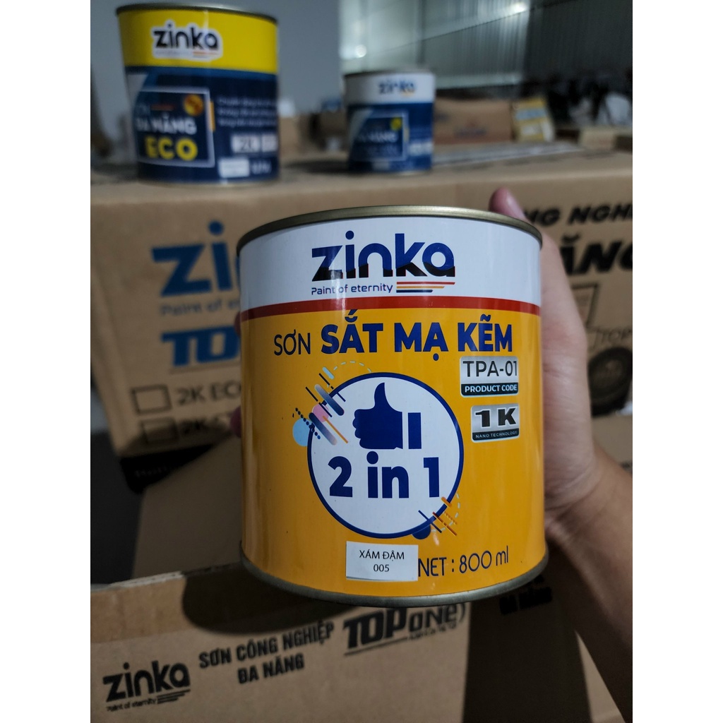 SƠN SẮT MẠ KẼM ZINKA 2 IN 1
