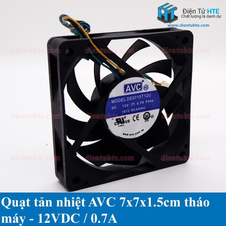 Quạt tản nhiệt AVC 7x7x1.5cm 12V 0.7A - Tháo máy [HTE-PLK-CN2]