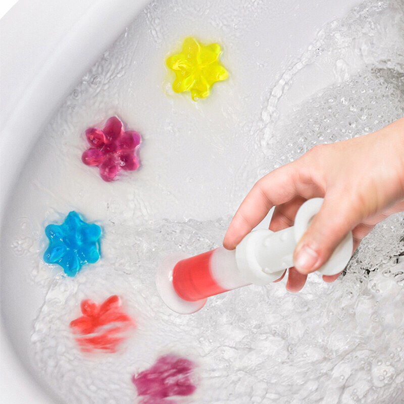 Gel khử mùi bồn cầu diệt khuẩn toilet gel dính bồn cầu dạng thạch hình bông hoa với 5 mùi thơm