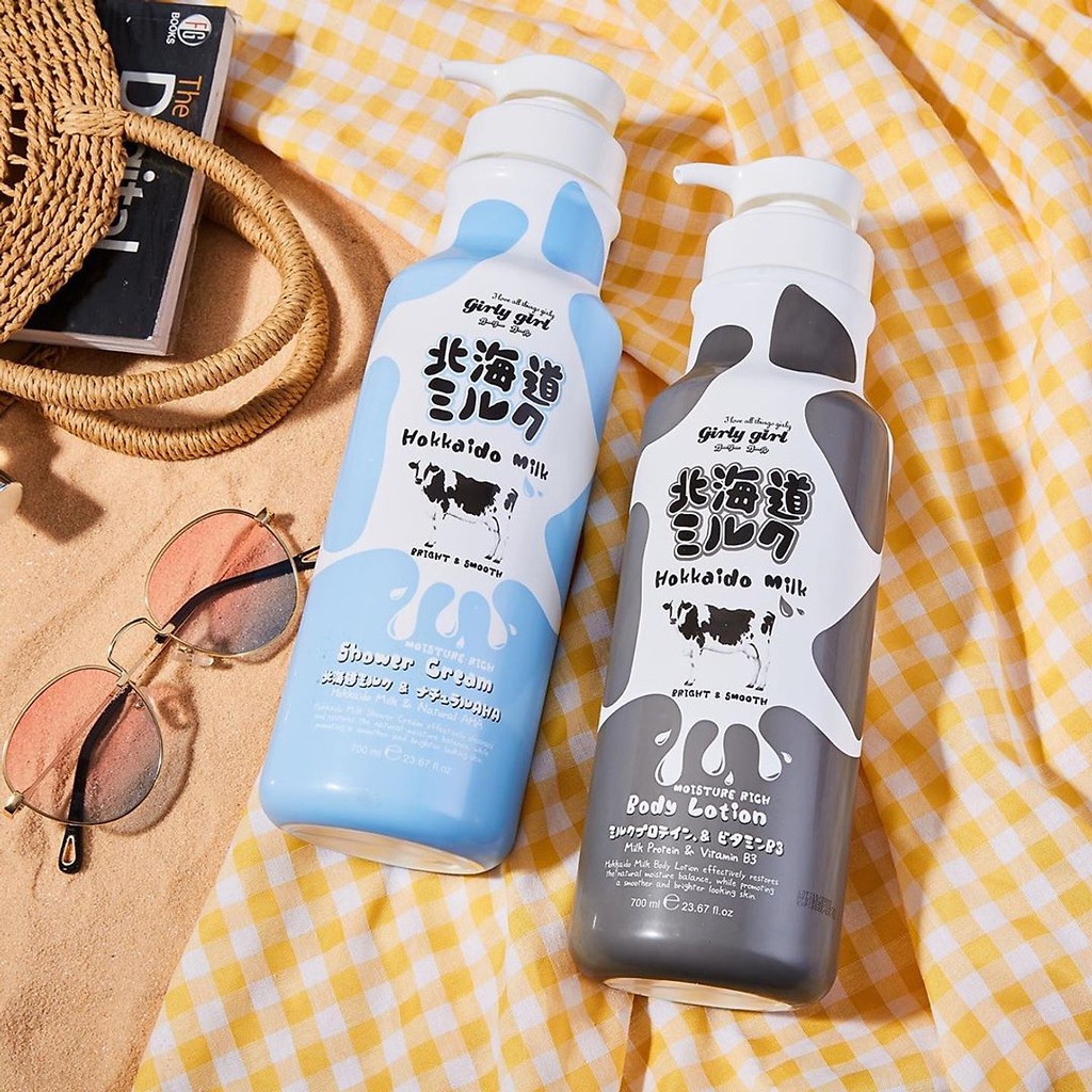 Sữa tắm dưỡng ẩm & mịn da Make in Nature Hokkaido Milk Moisture Rich Shower Cream 450ml