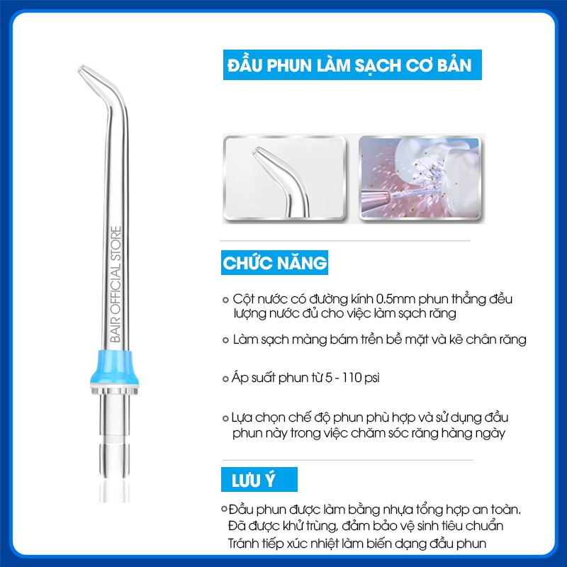 Bộ phụ kiện máy tăm nước cầm tay BAIR, mẫu BF-8 PRO