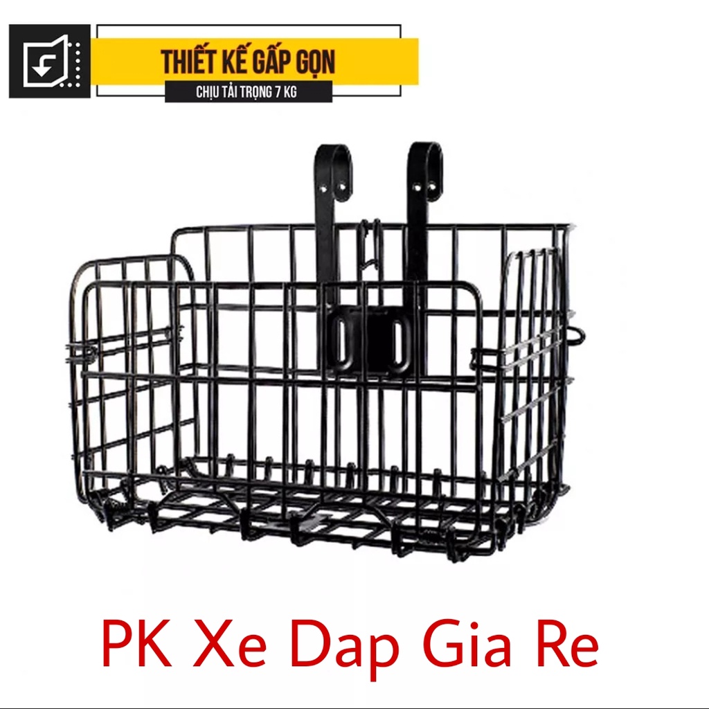 Giỏ Xe Đạp Có Thể Gập Gọn Chất Liệu Kim Loại Kích Thước 33x20x20cm Bền Bỉ Không Gỉ Chất Lương Cao