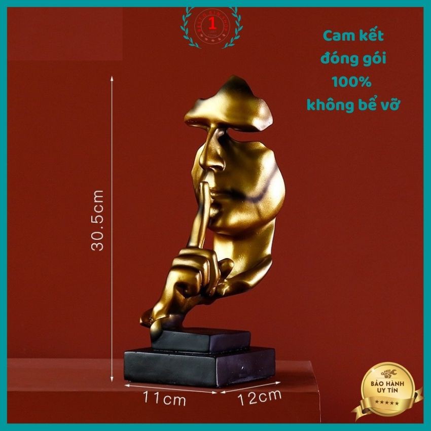 Tượng Đương đại trang trí nhà cửa decor mặt người tư thế im lặng , giúp chúng ta khi nóng vội kìm chế bản thân, tốt đẹp