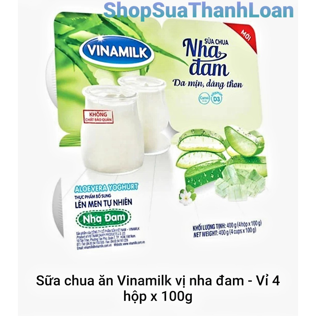  [GIAO HỎA TỐC] THÙNG 48 HỘP SỮA CHUA ĂN VINAMILK VỊ NHA ĐAM 100G