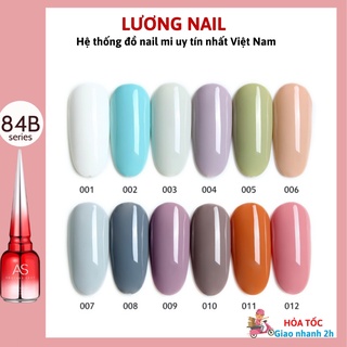 Sơn gel AS sơn móng tay gel tone trắng sữa xanh ngọc tím nhạt chai 15ml(bảng B)
