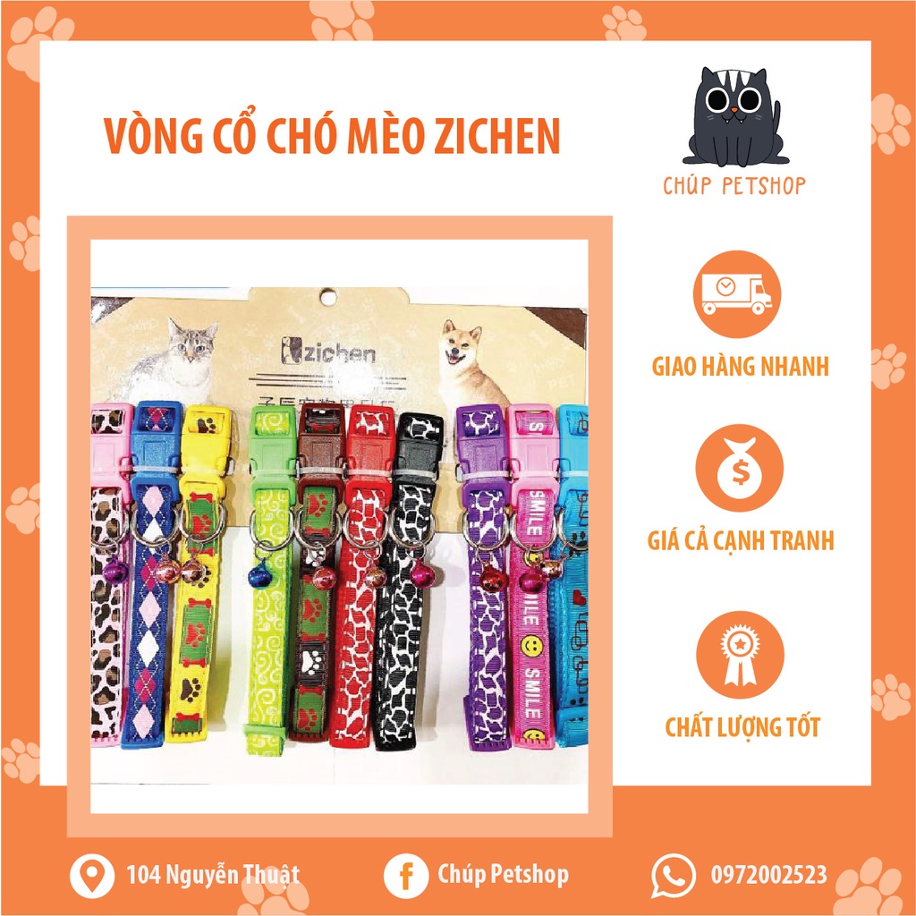 Vòng cổ chó mèo Zichen 1cm