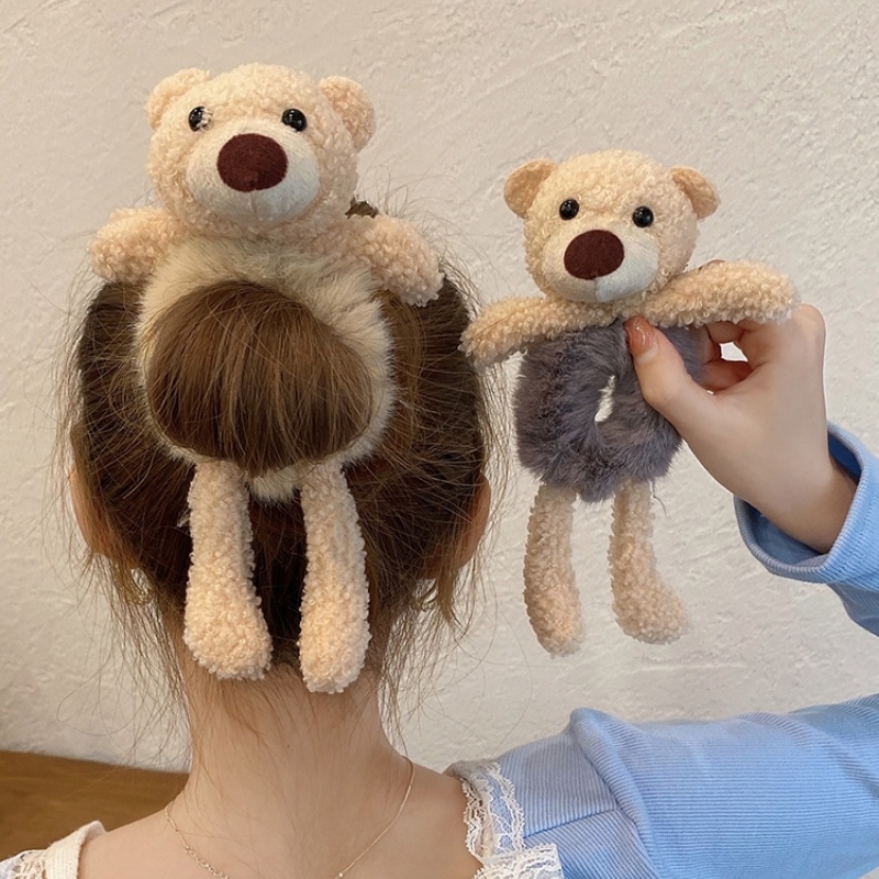 Buộc tóc lông đính thú bông lớn kakashop