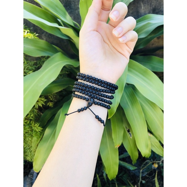 Vòng trầm 216 hạt ép dầu đeo tay size 4mm