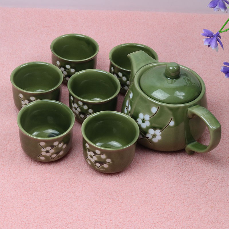 Bộ trà gốm sứ Nhật Bản gia dụng đồ bông tuyết Kung Fu Hoa quà tặng công ty Logo tùy chỉnh