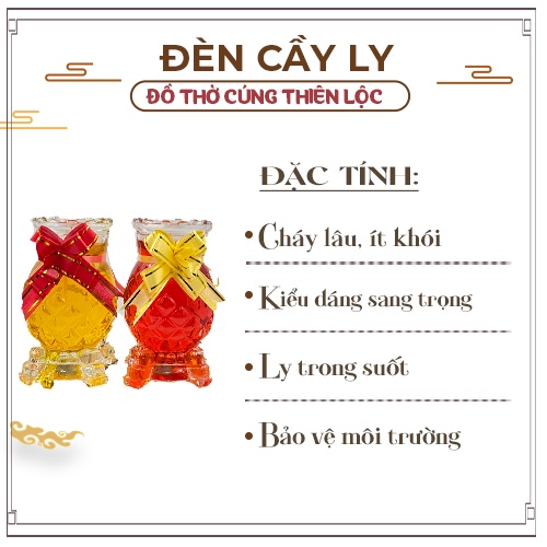 Đèn Cầy Ly Cúng Q12 Thơm Nhỏ Cao 10cm Cháy Liên Tục 31 Tiếng Đồ Thờ Cúng Thiên Lộc - Cặp 2 Ly