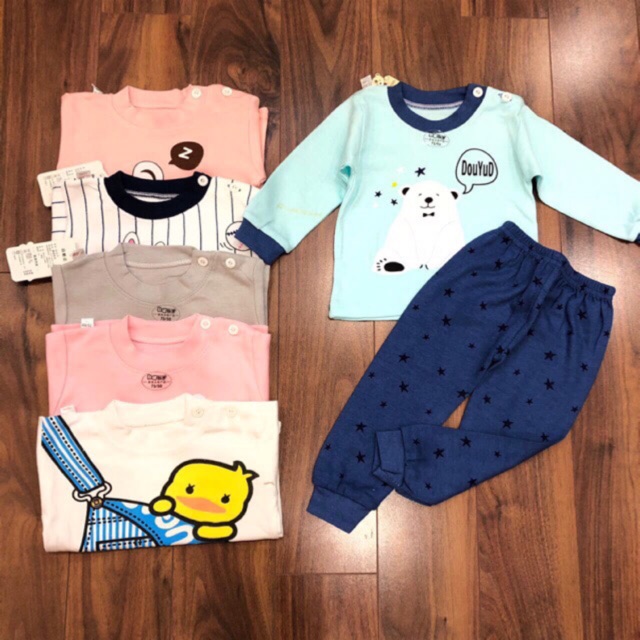 Bộ cotton dài tay cho bé