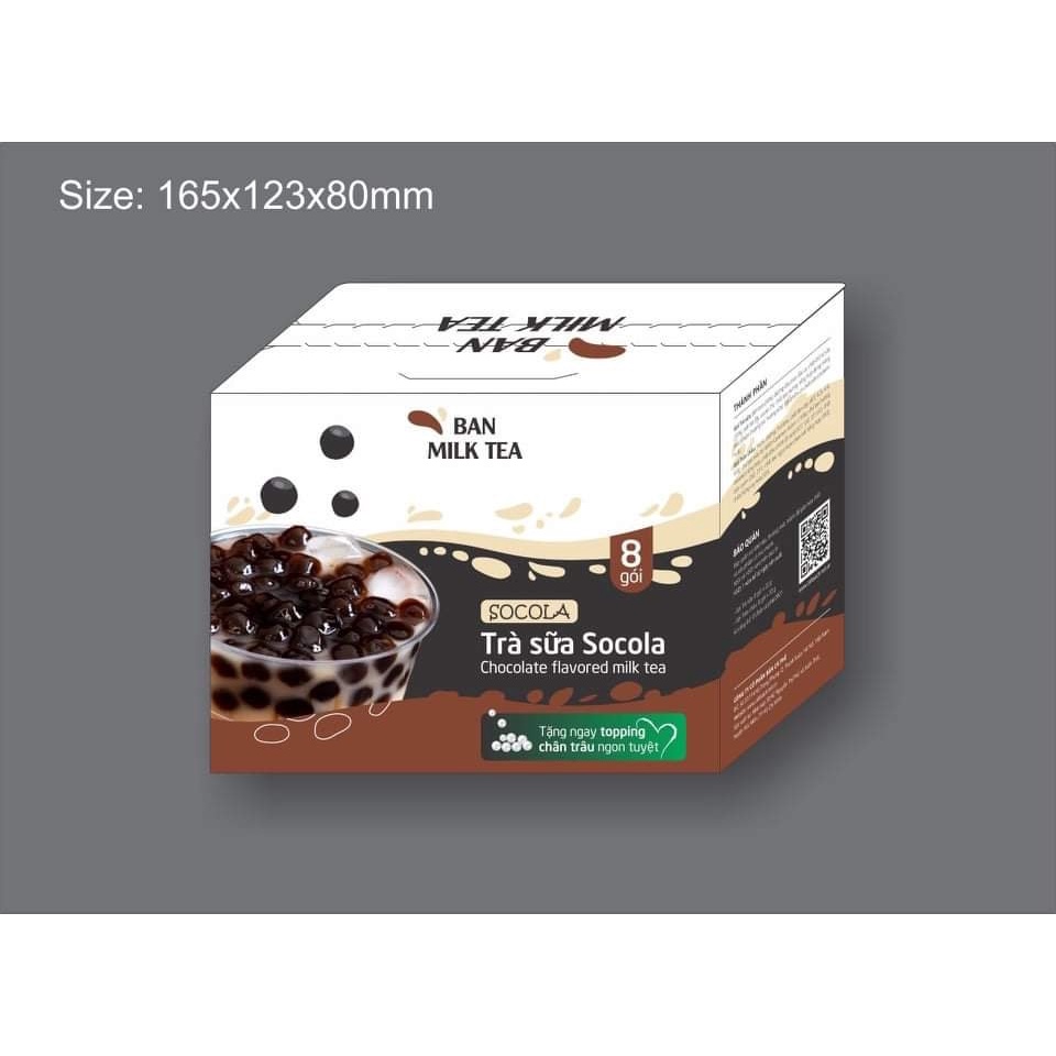 8Set trà sữa trân châu đường đen/socola/ô long nướng