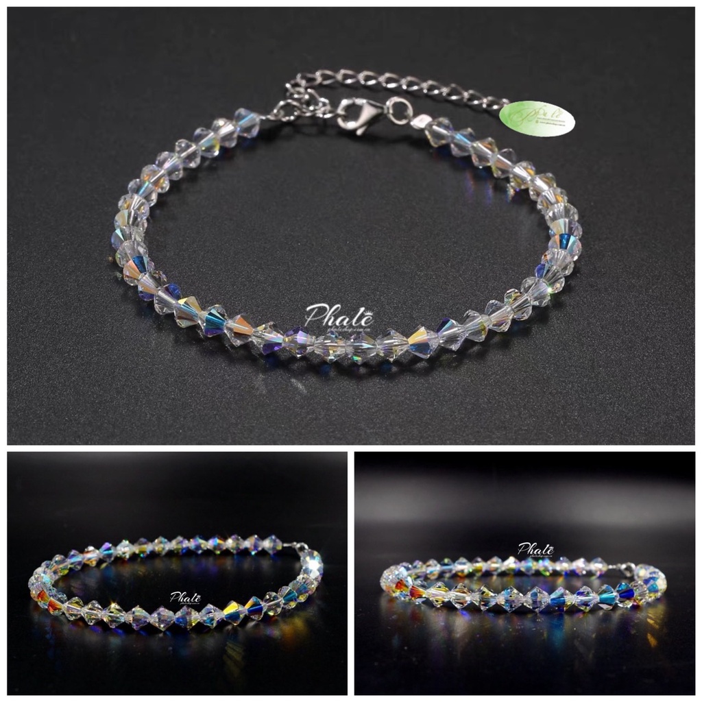 Vòng Tay Pha Lê Nón Nhọn 04mm Được Thiết Kế Từ Pha Lê Swarovski