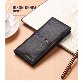 Ví nam bison denim n8150 - 1b ví da bò cao cấp bảo hành 12 tháng