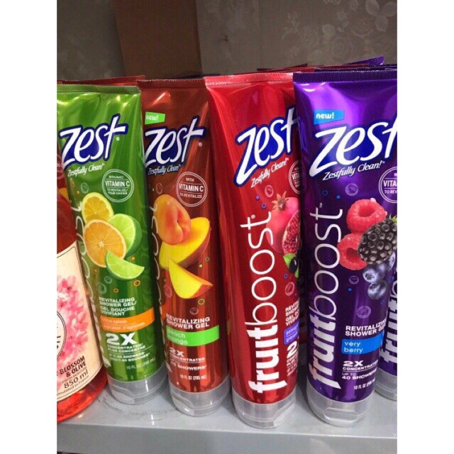 🍁Sữa tắm Zest Fruitboost dạng Gel 295m 😍made in USA