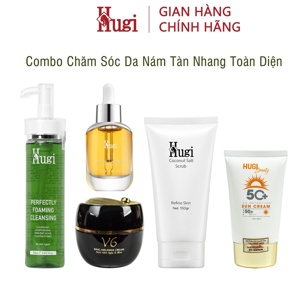 [Mã 155FMCGSALE giảm 7% đơn 500K] Combo Chăm Sóc Da Nám Tàn Nhang Chính Hãng Hugi [4 sản phẩm]