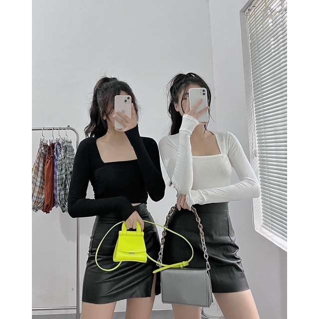 Chân Váy Da Siêu Cool Ngầu Xịn Xò hiệu Hh.vintage [ẢNH THẬT 100%]