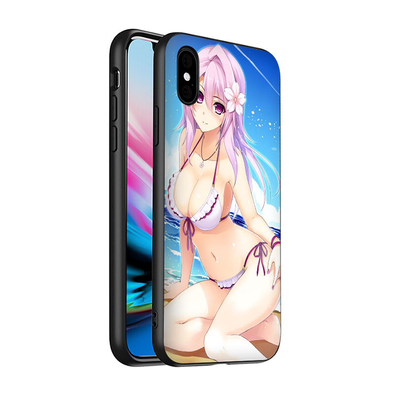 Ốp Lưng Silicone In Hình Anime Cô Gái Mặc Bikini Cho Iphone 11 12 Pro Mini Xs Max X Xr