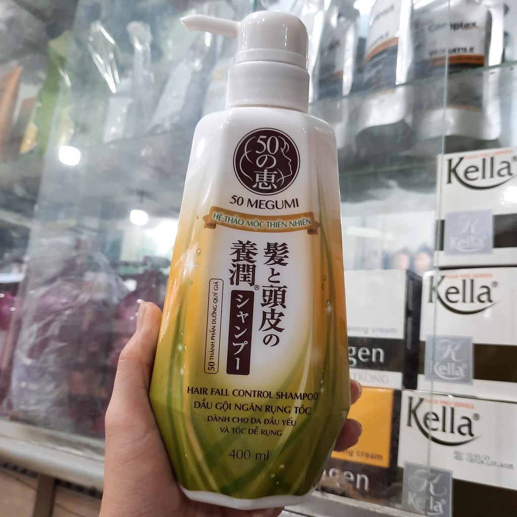 Dầu Gội 50 Megumi Ngăn Ngừa Rụng Tóc Cho Tóc Yếu 400ml Hair Fall Control Shampoo