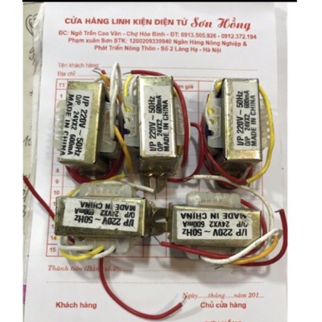 Biến    áp    24V   -24 v    600mA