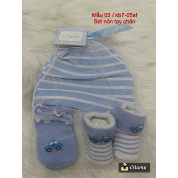 SET NÓN BAO TAY BAO CHÂN SƠ SINH - COMBO NÓN GĂNG TAY VỚ / TẤT SƠ SINH - BỘ 3 MÓN SƠ SINH - ĐỒ DÙNG SƠ SINH