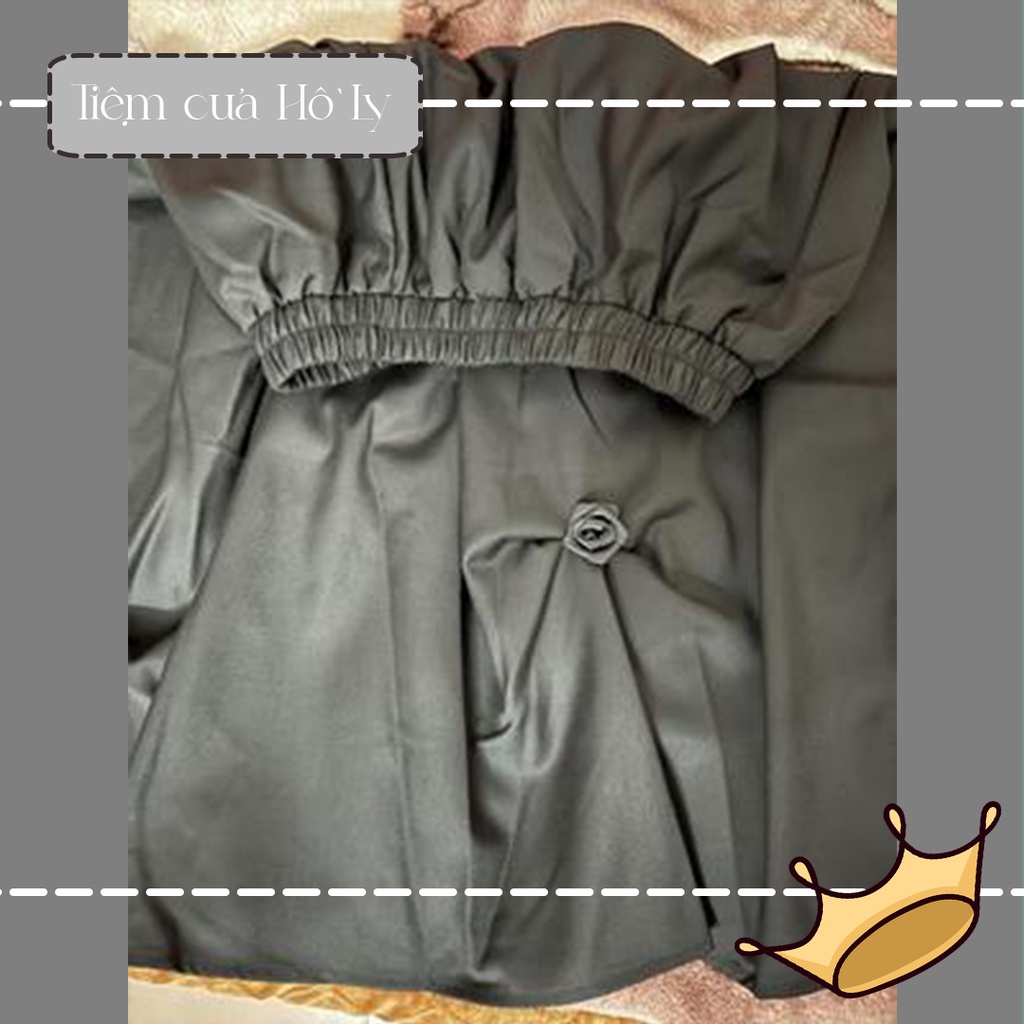 Váy chữ A cạp cao đính hoa nhỏ V0009