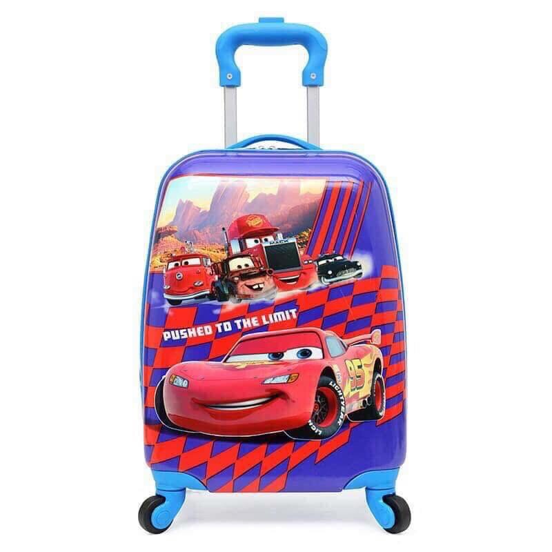 Vali kéo hình ô tô cho bé size 18 inch, in 2 mặt loại cao cấp