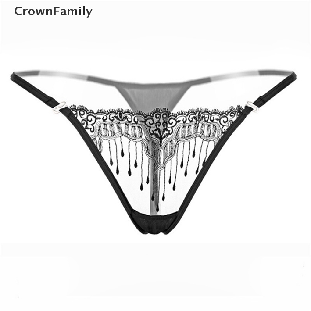 (CrownFamily) Sexy Đen / Đỏ / Xanh Lam Khe Ren