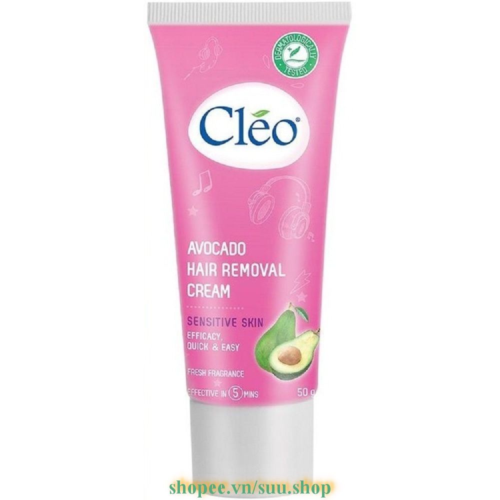 Tẩy Lông Cho Da Nhạy Cảm Cleo Avocado Hair Removal Cream Sensitive Skin 50g suu.shop cam kết 100% chính hãng