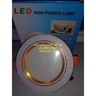 Đèn LED âm trần 7w 3 chế độ dùng lắp âm trần thạch cao