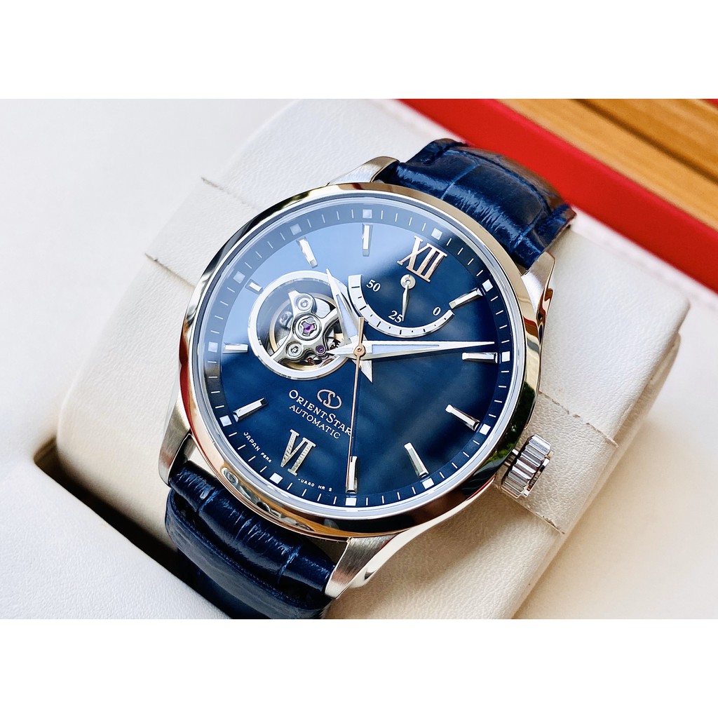 Đồng hồ nam Orient star : Star Open heart Blue Dial RE-AT0006L00 Phiên bản mới nhất trong bộ sưu tập