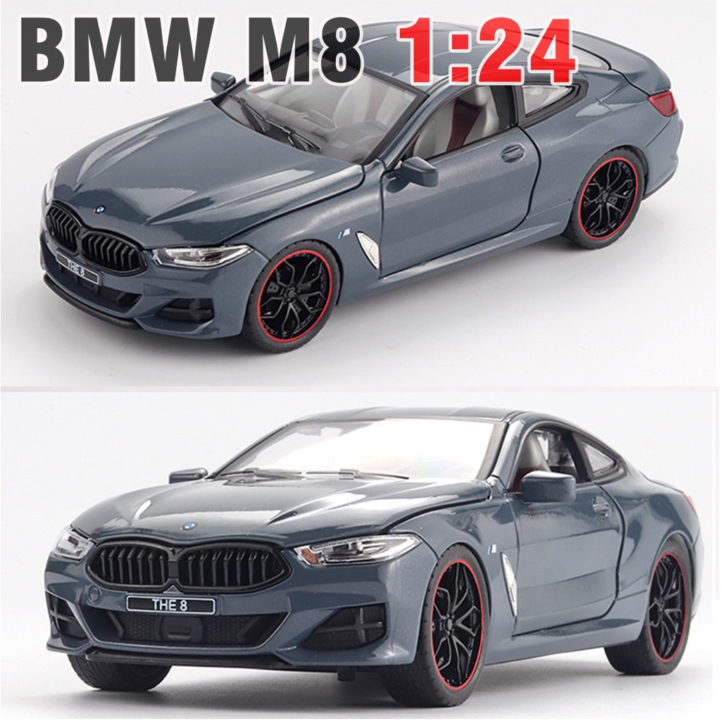 Xe mô hình ô tô BMW M8 đồ chơi trẻ em xe mô hình cỡ lớn bằng kim loại tỉ lệ 1:24 có âm thanh và đèn