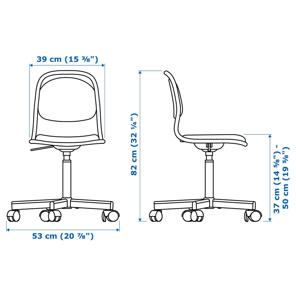 Ghế trẻ em ÖRFJÄLL IKEA - Children's desk chair, white, Vissle pink