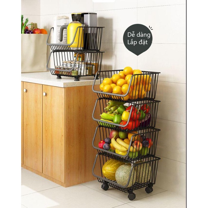 KỆ BẾP 4,5 TẦNG ĐA NĂNG ĐỰNG RAU CỦ TIỆN LỢI
