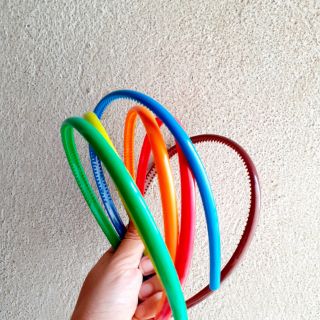 Bờm cài tóc trơn màu nhựa mềm (bản 8mm)