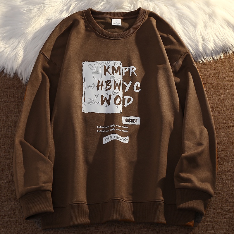 NRVP Áo thun nữ dài tay dáng rộng in chữ phong cách Hàn Quốc mới