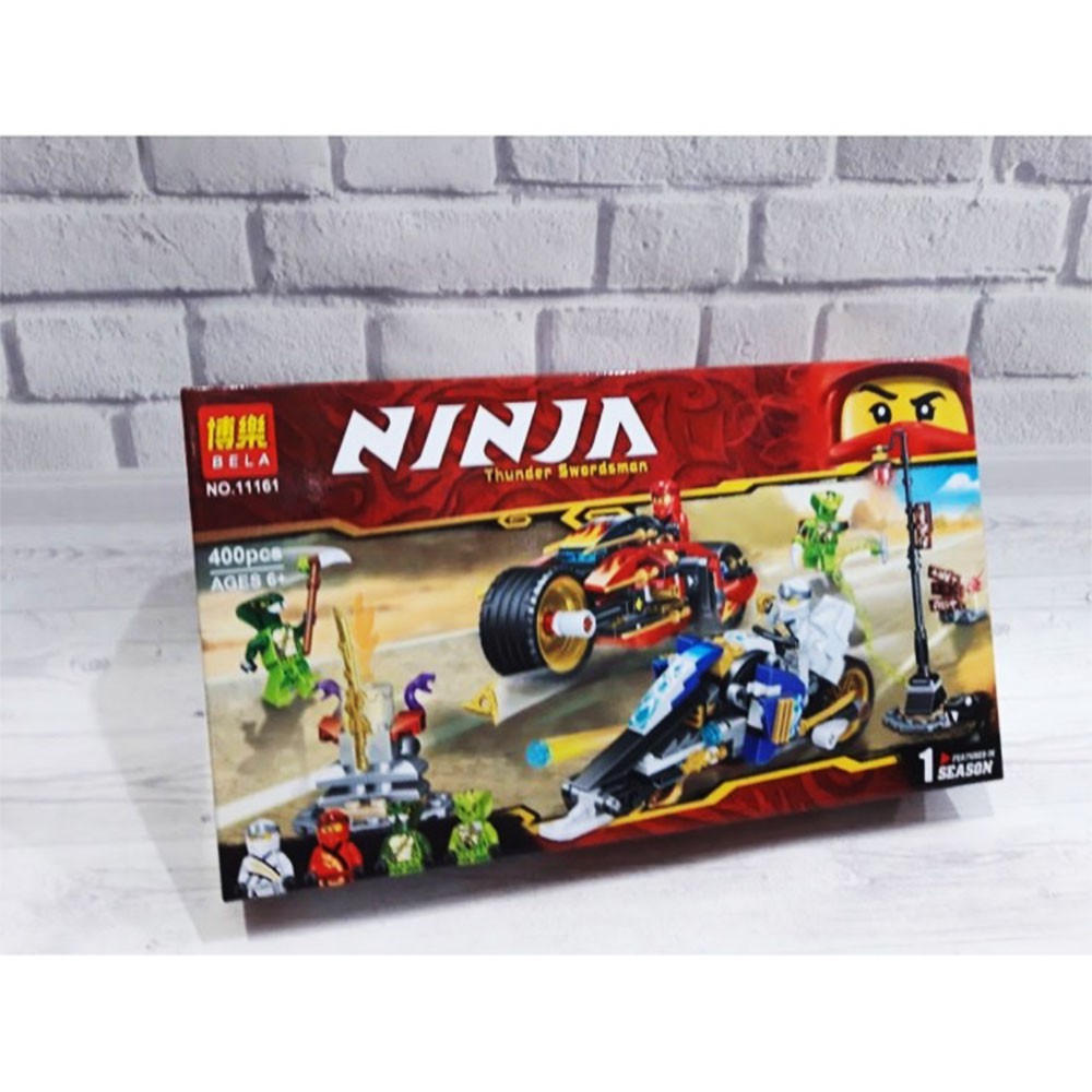( SLN 4 ) [XẢ KHO] ⚡GIÁ RẺ GIẬT MÌNH ⚡ Đồ chơi xeeso hình lego BELA 11161 Lắp ghép Ninjago siêu xe Kai và Zane truy đuổi