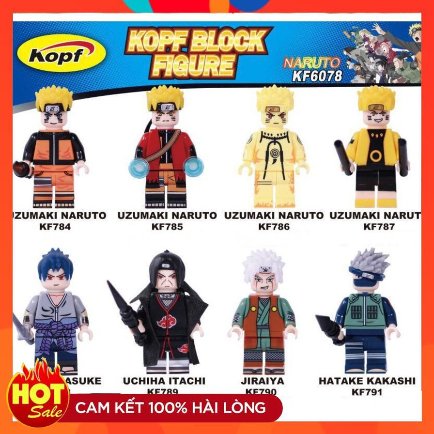 Đồ Chơi Minifigures Nhân vật Uzumaki Naruto Uchiha Sasuke Uchiha Itachi Jiraiya Hatake Kakashi KF6078