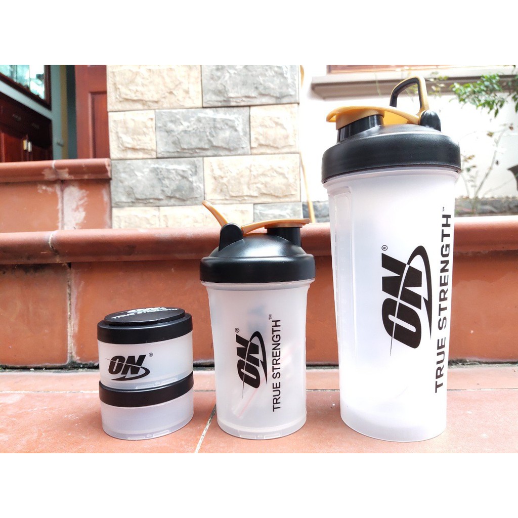 Bình Lắc Whey Bình Nước Thể Thao Tập Gym Shaker Đựng Protein BCAA 3 Ngăn Tiện Dụng 500 ML