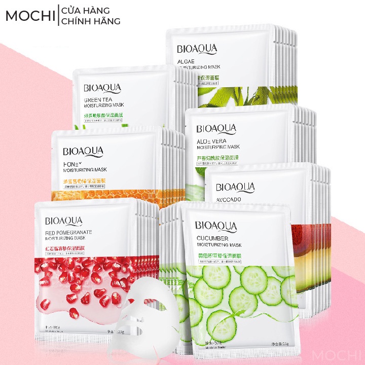 Mặt Nạ Trái Cây 8 Vị Bioaqua Dưỡng Trắng Da l Cấp Ẩm l Giảm Mụn Mask Giấy Đắp Mặt Nội Địa Trung MOCHI SHOP Trà xanh