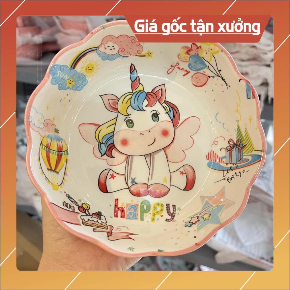 Giá Siêu Rẻ Bộ bát đĩa ngựa hồng pony gốm sứ decor trang trí đồ ăn siêu đẹp sét pony 8 món