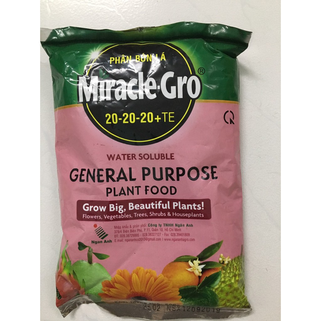 PHÂN BÓN Lá NPK HÀ LAN Miracle-Gro 20-20-20 + TE  Gói 500g