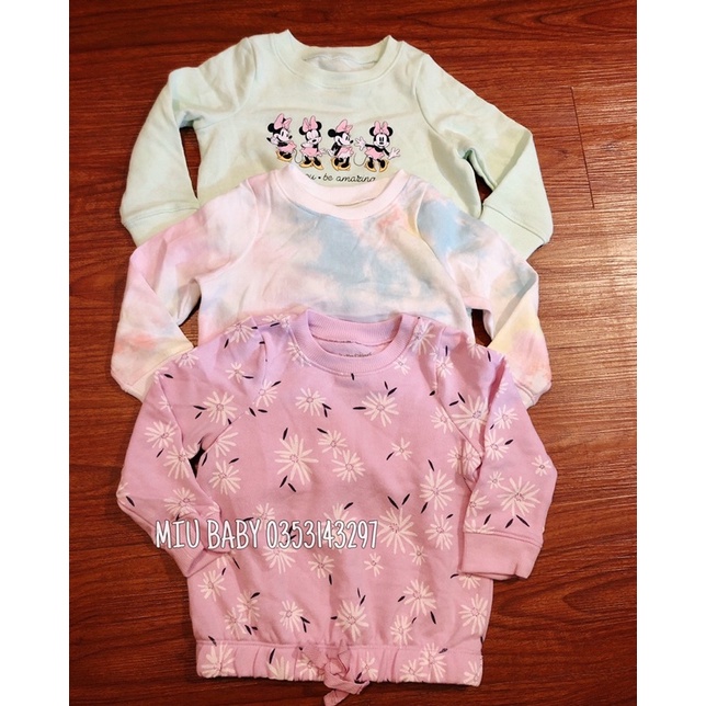 Áo hoodie nỉ da cá bé gái 3 màu xuat du xịn