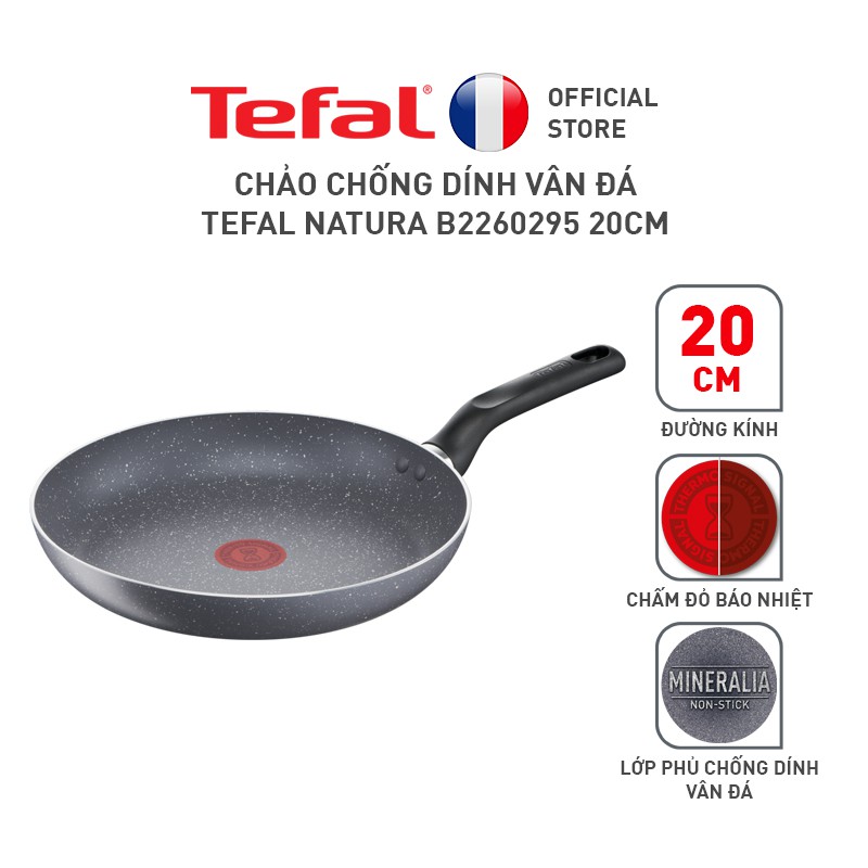 Combo Chảo vân đá Tefal Natura Chảo chiên 20cm & Chảo chiên 28cm