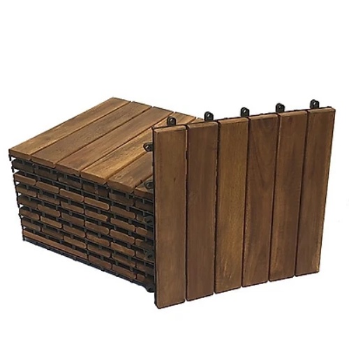 Combo 10 tấm lót sàn vĩ nhựa 6 nan gỗ tự nhiên dùng cho trong nhà,ngoài trời gỗ 12li cam kết chuẩn