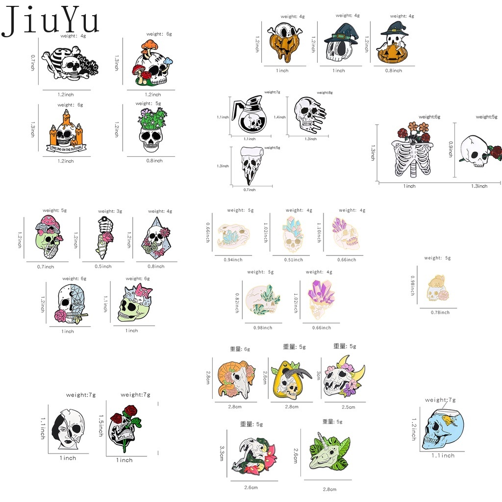 Ghim Cài Áo Kim Loại Hình Đầu Lâu Phong Cách Hip hop Thời Trang