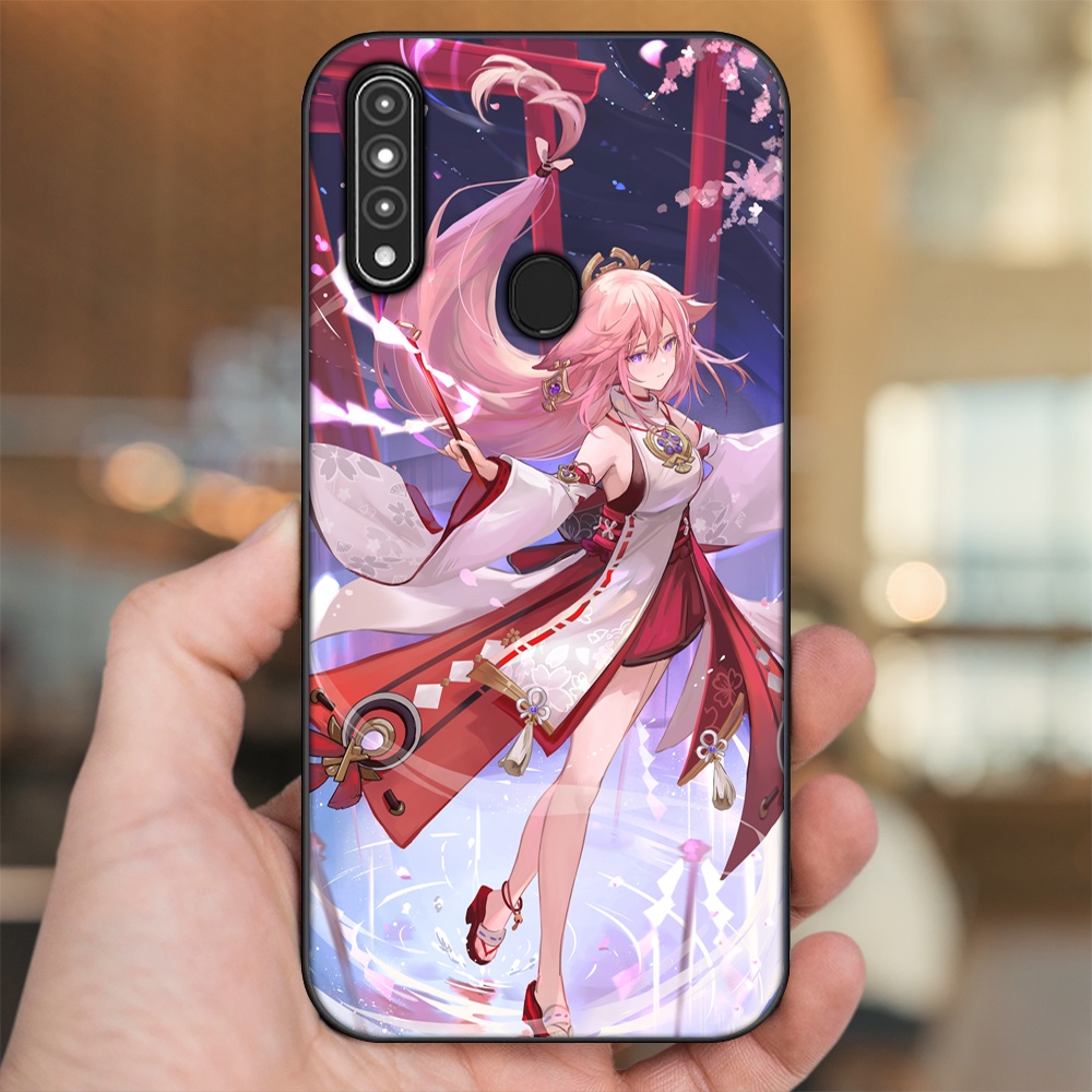 Ốp lưng Oppo A31, A8 viền đen in hình Yae Miko Genshin Impact