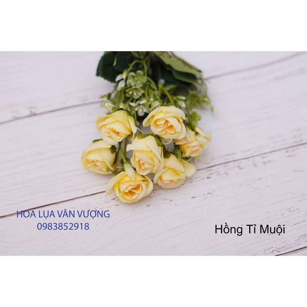 Hoa Lụa Để Bàn FREESHIP Hoa Hồng Tỉ Muội