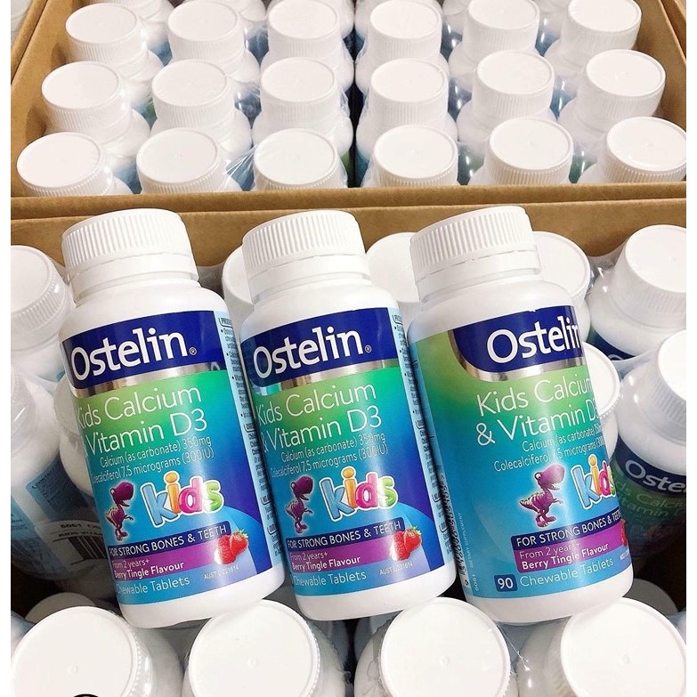 Viên Calcium Ostelin Kids Vitamin D3 Bổ Sung Canxi Và Vitamin D cho bé -  90 viên