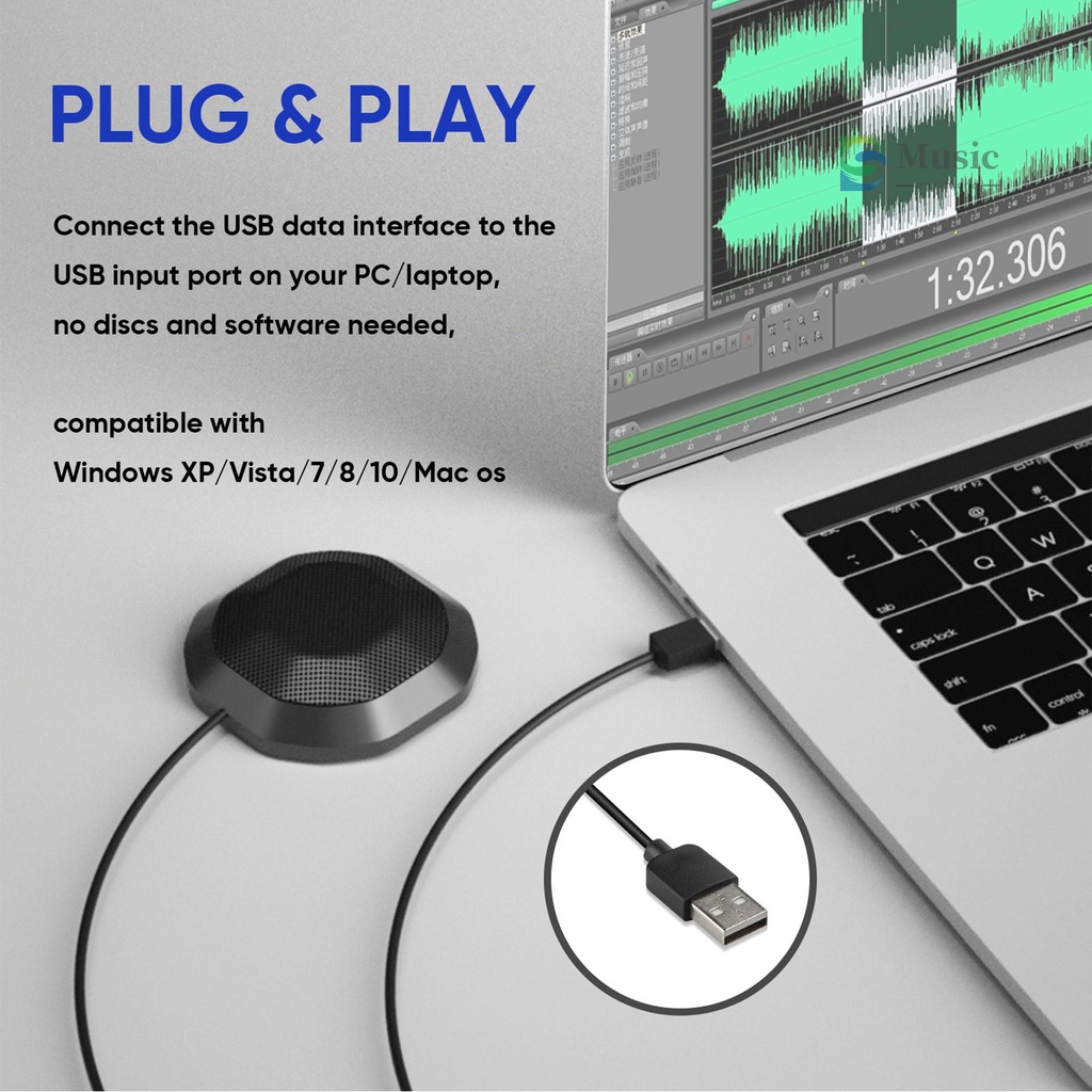 Micro USB cầm tay xoay 360 độ° Mic thu âm PC tương thích với Windows MacOS cho PC Laptop | BigBuy360 - bigbuy360.vn